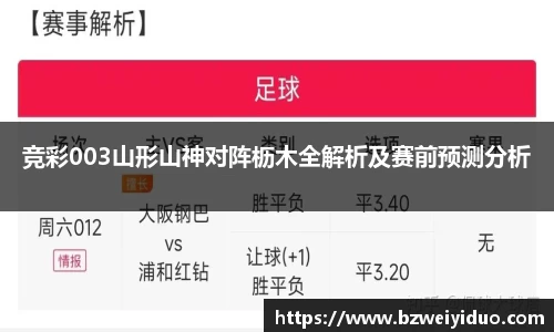 竞彩003山形山神对阵枥木全解析及赛前预测分析